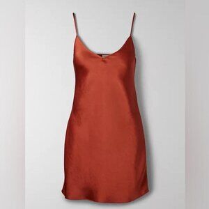 Aritzia Wilfred Mini Only Slip Dress Rustwood Terracotta Size Medium